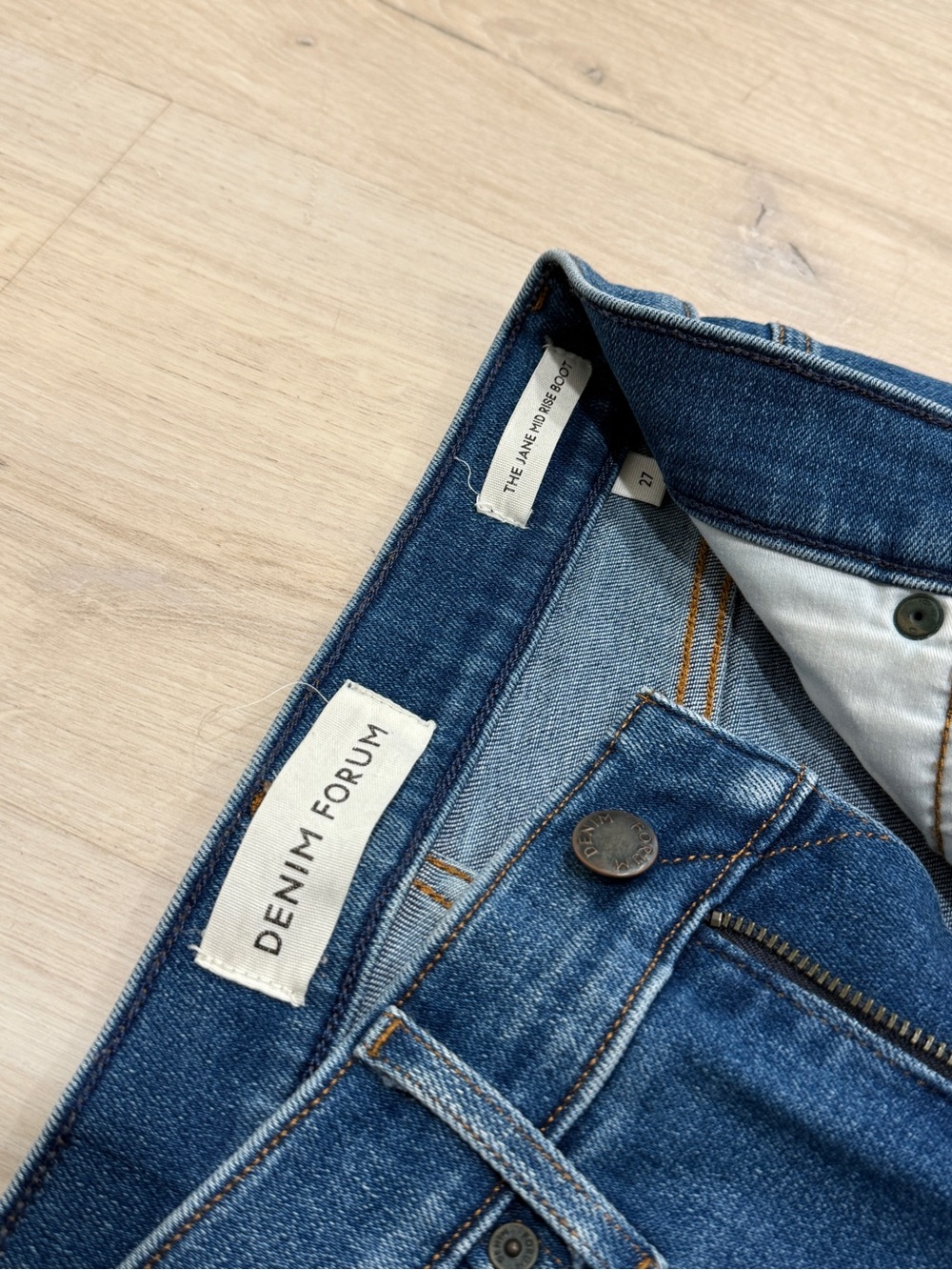 Aritzia’s Denim Forum Dark Blue Bootcut Jeans - Picture 2 of 3